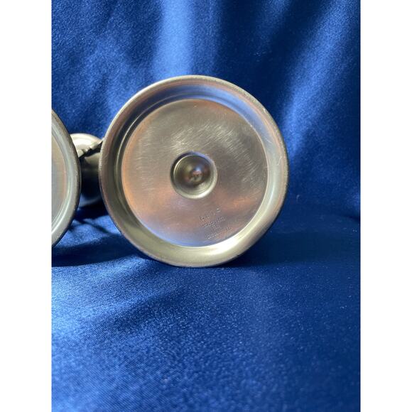 Pair of Ornate Candlestick Holders Pewter by Wilcox P139 - Picture 7 of 9